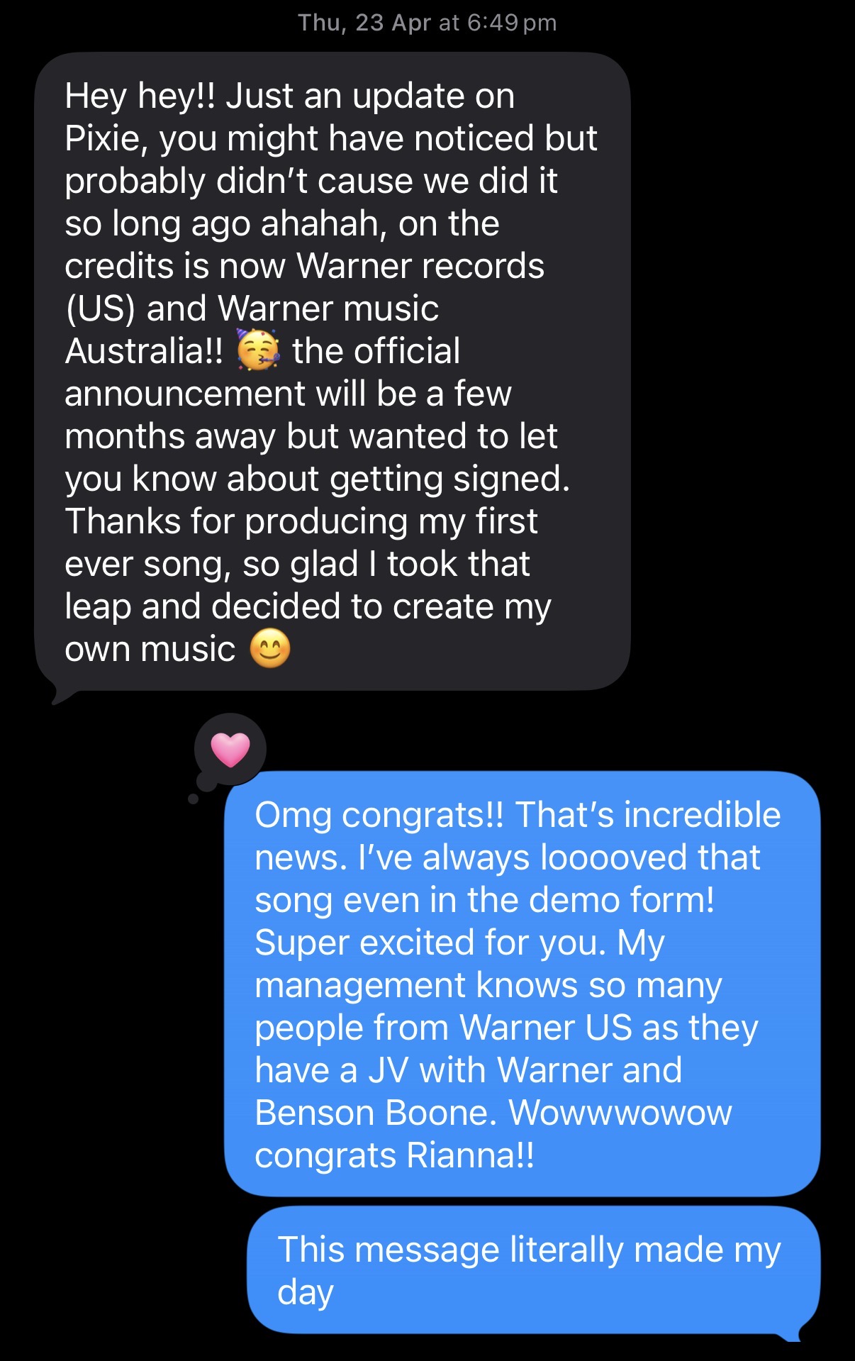 Alexandria. Her first ever original “Pixie”, produced by New Haven, signed to Warner Records (US) & Warner Music Australia