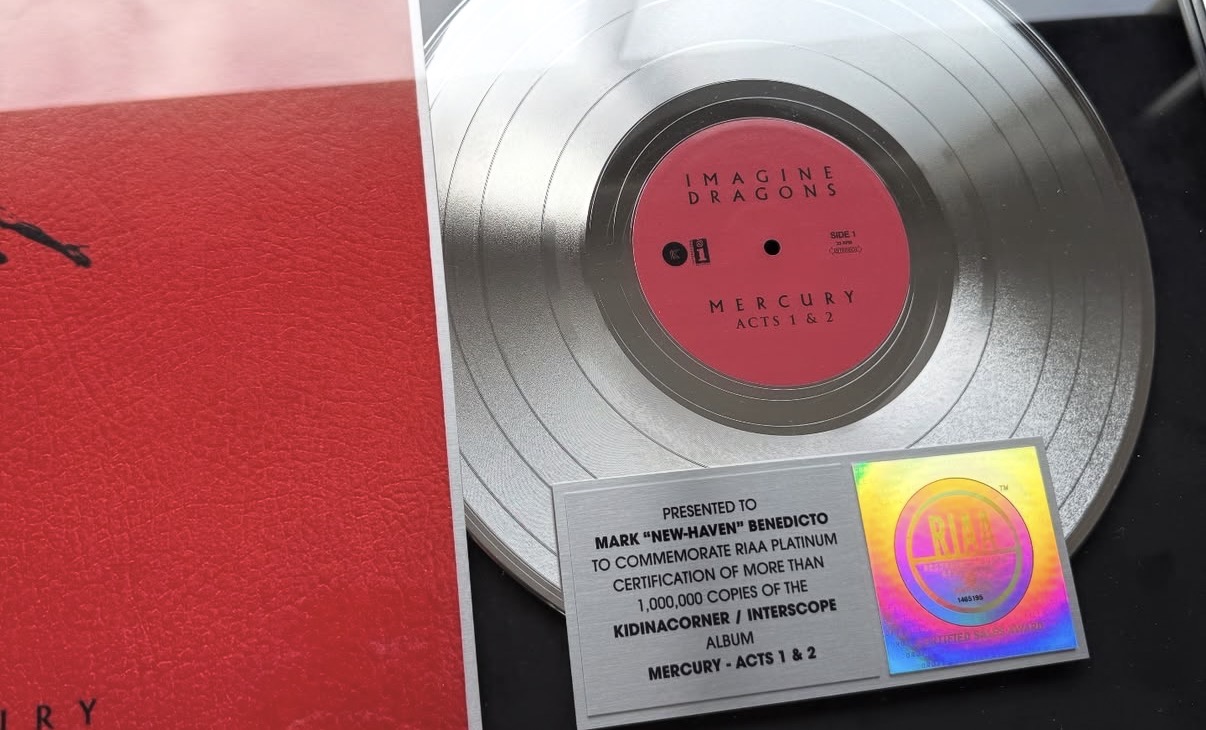 Imagine Dragons. Presented RIAA Platinum Certified